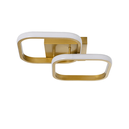 NORA 61063 Φωτιστικό Οροφής Design LED CCT 22W 2640lm 300° AC 220-240V - Εναλλαγή Φωτισμού μέσω Διακόπτη On/Off All In One Ψυχρό 6000k+Φυσικό 4500k+Θερμό 2700k Μ40 x Π24 x Υ7cm - Χρυσό Βούρτσας