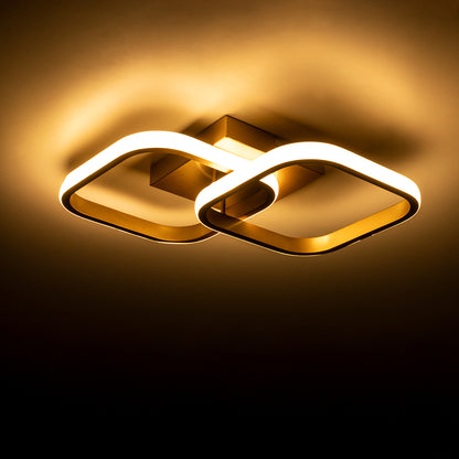 NORA 61063 Φωτιστικό Οροφής Design LED CCT 22W 2640lm 300° AC 220-240V - Εναλλαγή Φωτισμού μέσω Διακόπτη On/Off All In One Ψυχρό 6000k+Φυσικό 4500k+Θερμό 2700k Μ40 x Π24 x Υ7cm - Χρυσό Βούρτσας