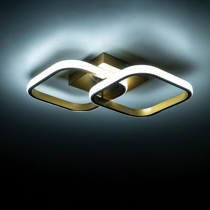 NORA 61063 Φωτιστικό Οροφής Design LED CCT 22W 2640lm 300° AC 220-240V - Εναλλαγή Φωτισμού μέσω Διακόπτη On/Off All In One Ψυχρό 6000k+Φυσικό 4500k+Θερμό 2700k Μ40 x Π24 x Υ7cm - Χρυσό Βούρτσας