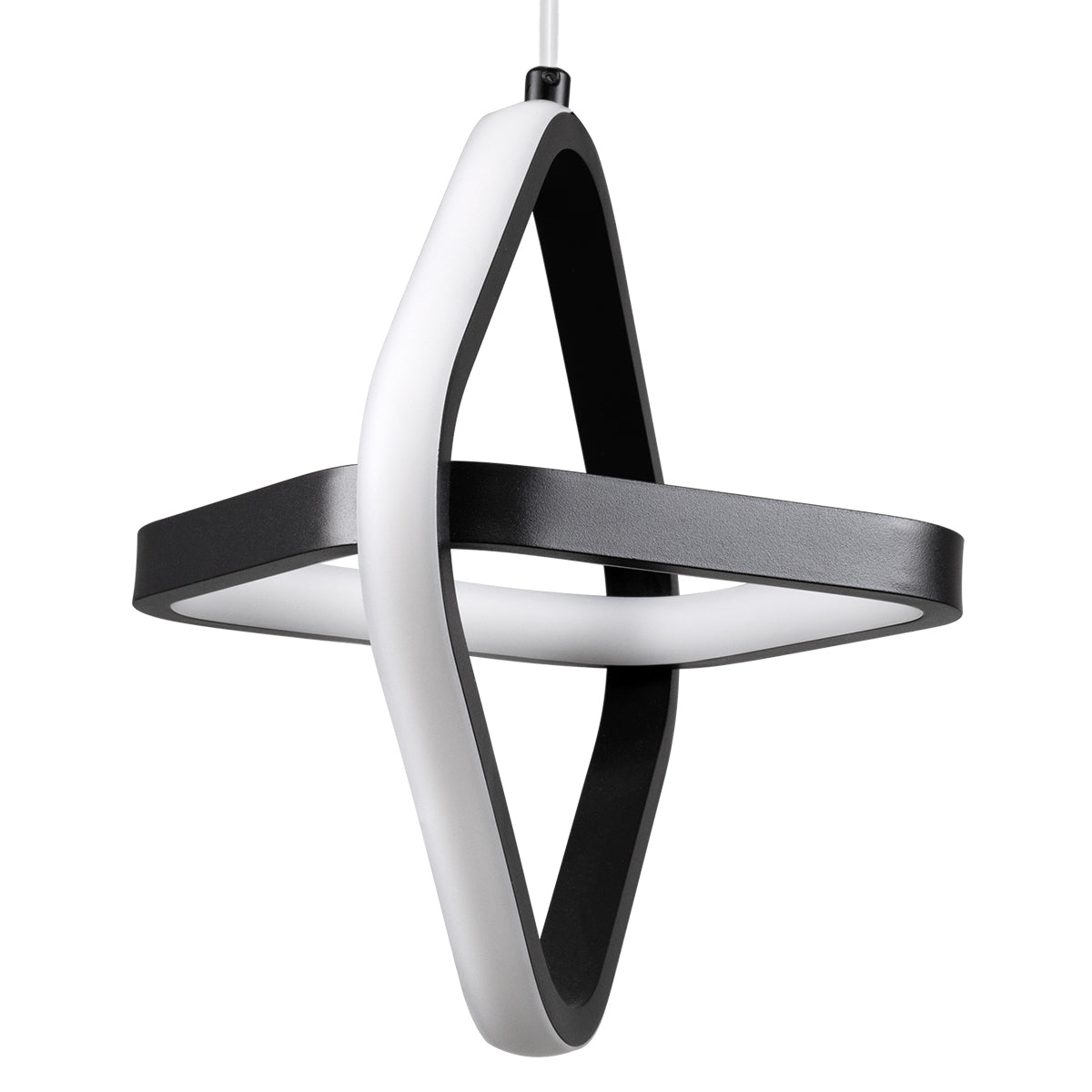 ROSE 61064 Κρεμαστό Φωτιστικό Οροφής Design LED CCT 22W 2640lm 300° AC 220-240V - Εναλλαγή Φωτισμού μέσω Διακόπτη On/Off All In One Ψυχρό 6000k+Φυσικό 4500k+Θερμό 2700k Μ24 x Π22 x Υ24cm - Μαύρο