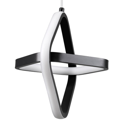 ROSE 61064 Κρεμαστό Φωτιστικό Οροφής Design LED CCT 22W 2640lm 300° AC 220-240V - Εναλλαγή Φωτισμού μέσω Διακόπτη On/Off All In One Ψυχρό 6000k+Φυσικό 4500k+Θερμό 2700k Μ24 x Π22 x Υ24cm - Μαύρο