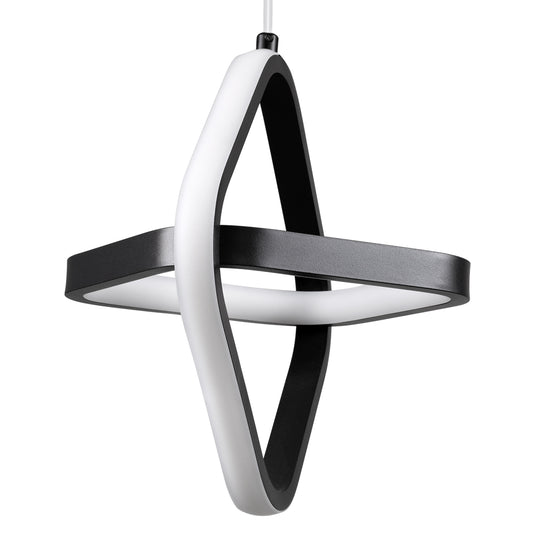 ROSE 61064 Κρεμαστό Φωτιστικό Οροφής Design LED CCT 22W 2640lm 300° AC 220-240V - Εναλλαγή Φωτισμού μέσω Διακόπτη On/Off All In One Ψυχρό 6000k+Φυσικό 4500k+Θερμό 2700k Μ24 x Π22 x Υ24cm - Μαύρο