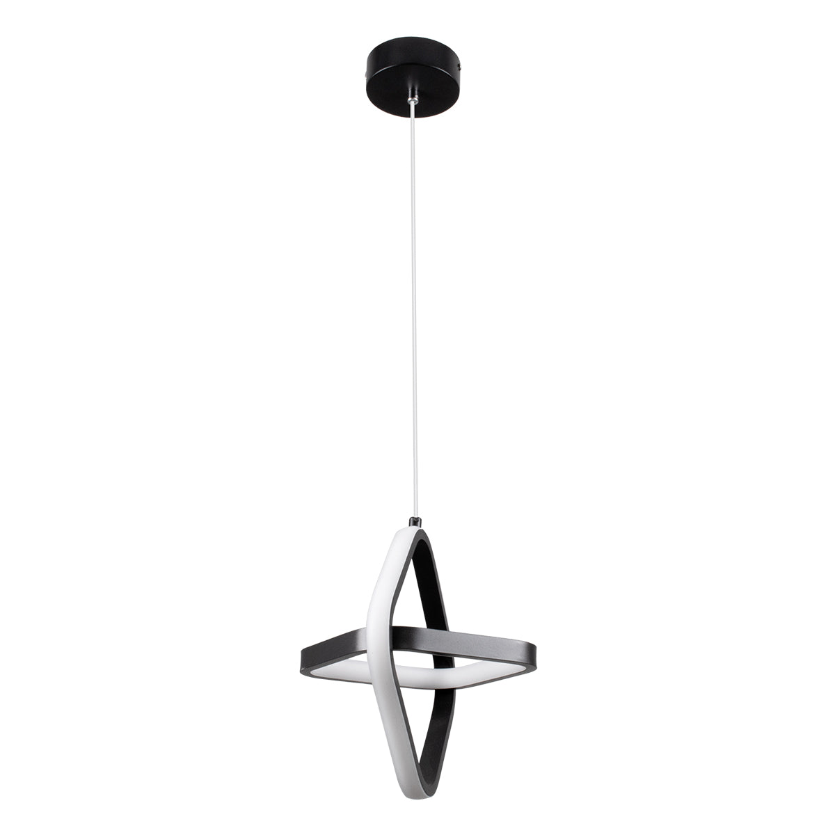 ROSE 61064 Κρεμαστό Φωτιστικό Οροφής Design LED CCT 22W 2640lm 300° AC 220-240V - Εναλλαγή Φωτισμού μέσω Διακόπτη On/Off All In One Ψυχρό 6000k+Φυσικό 4500k+Θερμό 2700k Μ24 x Π22 x Υ24cm - Μαύρο