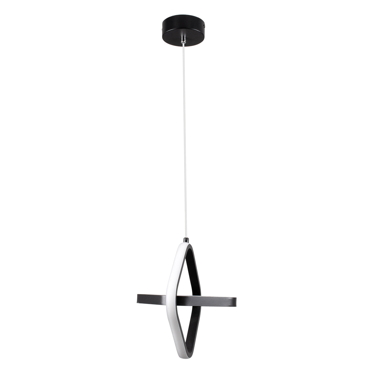 ROSE 61064 Κρεμαστό Φωτιστικό Οροφής Design LED CCT 22W 2640lm 300° AC 220-240V - Εναλλαγή Φωτισμού μέσω Διακόπτη On/Off All In One Ψυχρό 6000k+Φυσικό 4500k+Θερμό 2700k Μ24 x Π22 x Υ24cm - Μαύρο