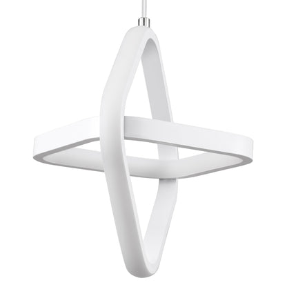 ROSE 61065 Κρεμαστό Φωτιστικό Οροφής Design LED CCT 22W 2640lm 300° AC 220-240V - Εναλλαγή Φωτισμού μέσω Διακόπτη On/Off All In One Ψυχρό 6000k+Φυσικό 4500k+Θερμό 2700k Μ24 x Π22 x Υ24cm - Λευκό