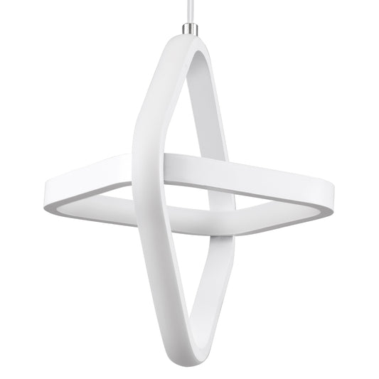 ROSE 61065 Κρεμαστό Φωτιστικό Οροφής Design LED CCT 22W 2640lm 300° AC 220-240V - Εναλλαγή Φωτισμού μέσω Διακόπτη On/Off All In One Ψυχρό 6000k+Φυσικό 4500k+Θερμό 2700k Μ24 x Π22 x Υ24cm - Λευκό