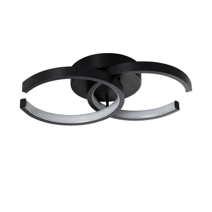 EVA 61067 Φωτιστικό Οροφής Design LED CCT 16W 1920lm 300° AC 220-240V - Εναλλαγή Φωτισμού μέσω Διακόπτη On/Off All In One Ψυχρό 6000k+Φυσικό 4500k+Θερμό 2700k Μ33 x Π21 x Υ7cm - Μαύρο