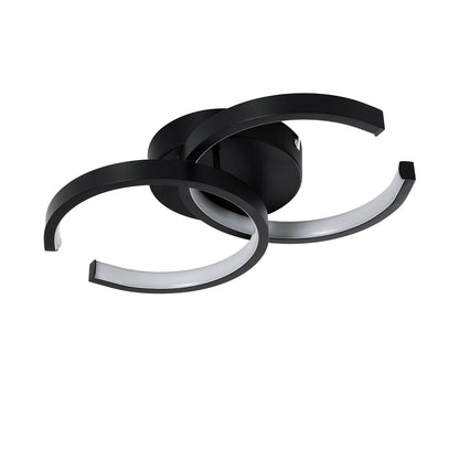 EVA 61067 Φωτιστικό Οροφής Design LED CCT 16W 1920lm 300° AC 220-240V - Εναλλαγή Φωτισμού μέσω Διακόπτη On/Off All In One Ψυχρό 6000k+Φυσικό 4500k+Θερμό 2700k Μ33 x Π21 x Υ7cm - Μαύρο