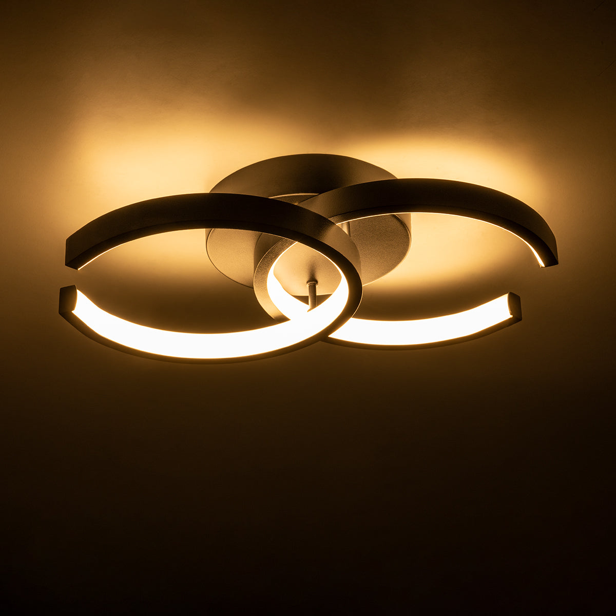 EVA 61067 Φωτιστικό Οροφής Design LED CCT 16W 1920lm 300° AC 220-240V - Εναλλαγή Φωτισμού μέσω Διακόπτη On/Off All In One Ψυχρό 6000k+Φυσικό 4500k+Θερμό 2700k Μ33 x Π21 x Υ7cm - Μαύρο