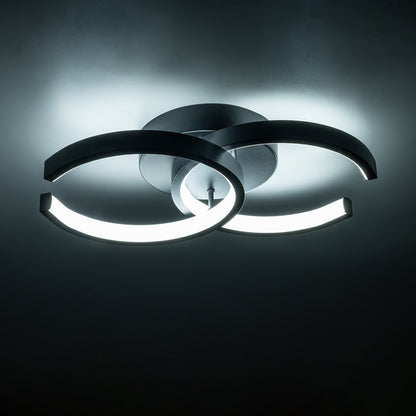 EVA 61067 Φωτιστικό Οροφής Design LED CCT 16W 1920lm 300° AC 220-240V - Εναλλαγή Φωτισμού μέσω Διακόπτη On/Off All In One Ψυχρό 6000k+Φυσικό 4500k+Θερμό 2700k Μ33 x Π21 x Υ7cm - Μαύρο