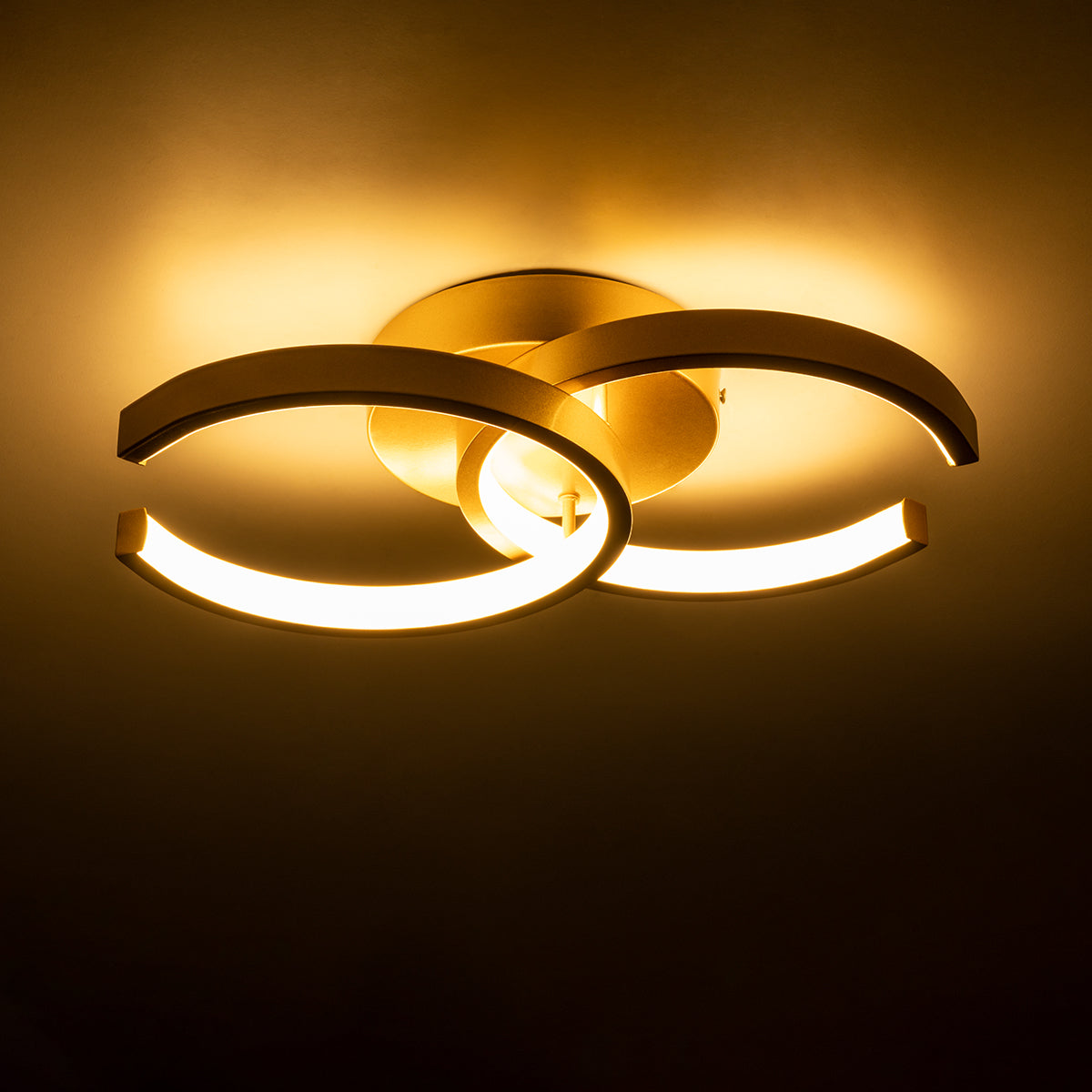 EVA 61069 Modern LED Ceiling Light 16W 1920lm 300° AC 220-240V IP20 Adjustable White CCT with On/Off 2700K/4500K/6000K - Lumileds SMD Chip - Brushed Gold - L33 x W21 x H7