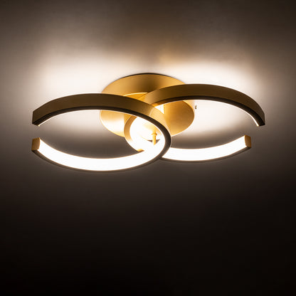 EVA 61069 Modern LED Ceiling Light 16W 1920lm 300° AC 220-240V IP20 Adjustable White CCT with On/Off 2700K/4500K/6000K - Lumileds SMD Chip - Brushed Gold - L33 x W21 x H7