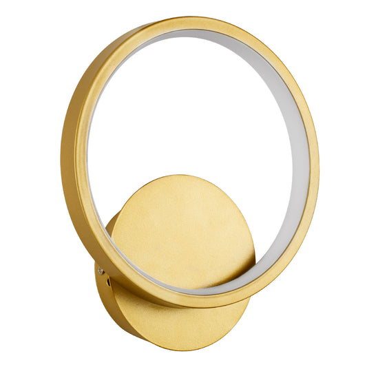 TED 61072 Μοντέρνο Φωτιστικό Τοίχου - Απλίκα LED 9W 1080lm 300° AC 220-240V IP20 Ρυθμιζόμενο Λευκό CCT με On/Off 2700K/4500K/6000K - Lumileds SMD Chip - Χρυσό Βούρτσας - Μ20 x Π5.5 x Υ23