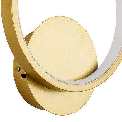 TED 61072 Μοντέρνο Φωτιστικό Τοίχου - Απλίκα LED 9W 1080lm 300° AC 220-240V IP20 Ρυθμιζόμενο Λευκό CCT με On/Off 2700K/4500K/6000K - Lumileds SMD Chip - Χρυσό Βούρτσας - Μ20 x Π5.5 x Υ23