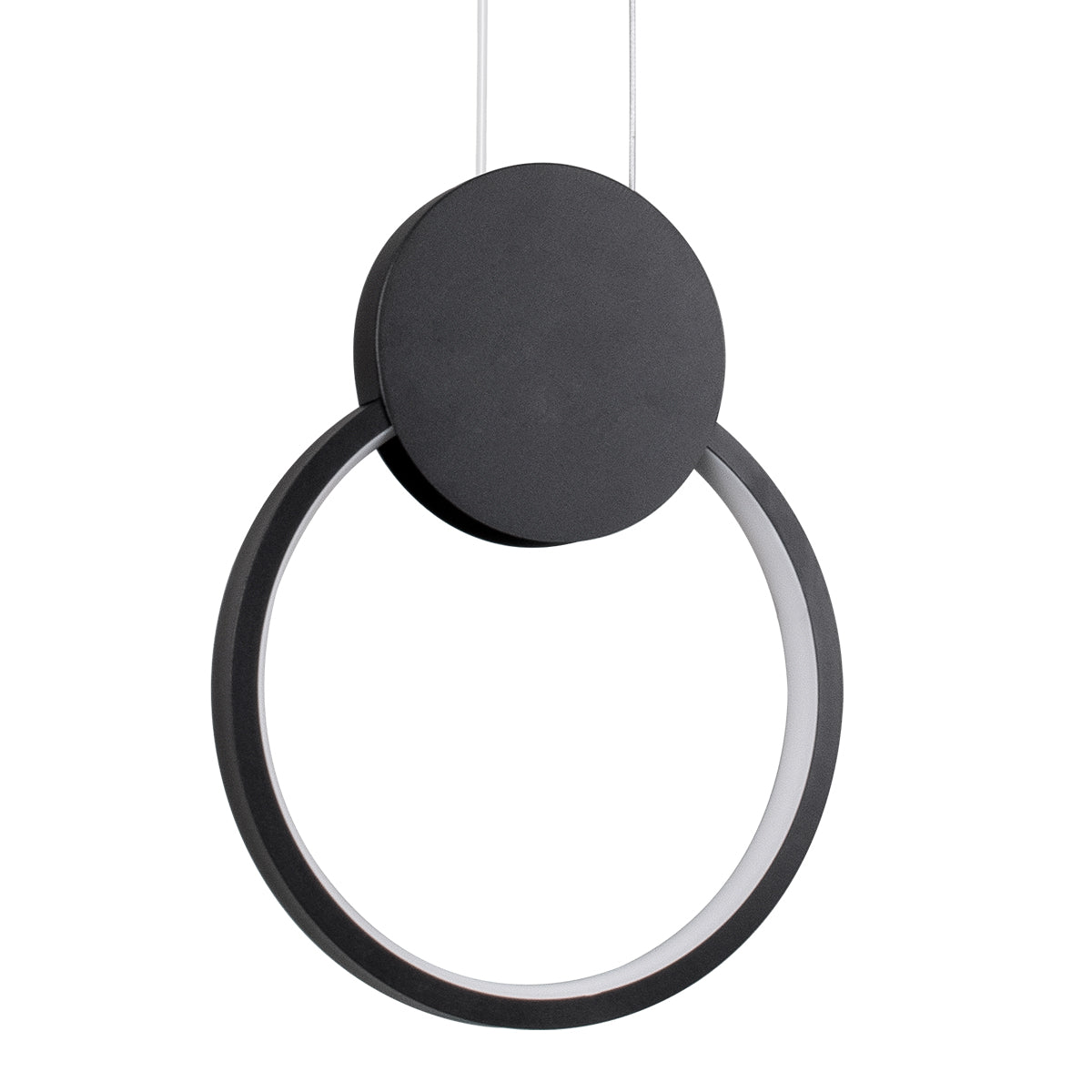 CYCLOS 61073 Κρεμαστό Φωτιστικό Οροφής Design LED CCT 9W 1080lm 300° AC 220-240V - Εναλλαγή Φωτισμού μέσω Διακόπτη On/Off All In One Ψυχρό 6000k+Φυσικό 4500k+Θερμό 2700k Μ21 x Π2.3 x Υ26.5cm - Μαύρο