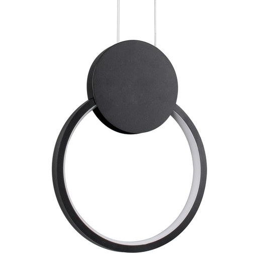 CYCLOS 61073 Κρεμαστό Φωτιστικό Οροφής Design LED CCT 9W 1080lm 300° AC 220-240V - Εναλλαγή Φωτισμού μέσω Διακόπτη On/Off All In One Ψυχρό 6000k+Φυσικό 4500k+Θερμό 2700k Μ21 x Π2.3 x Υ26.5cm - Μαύρο