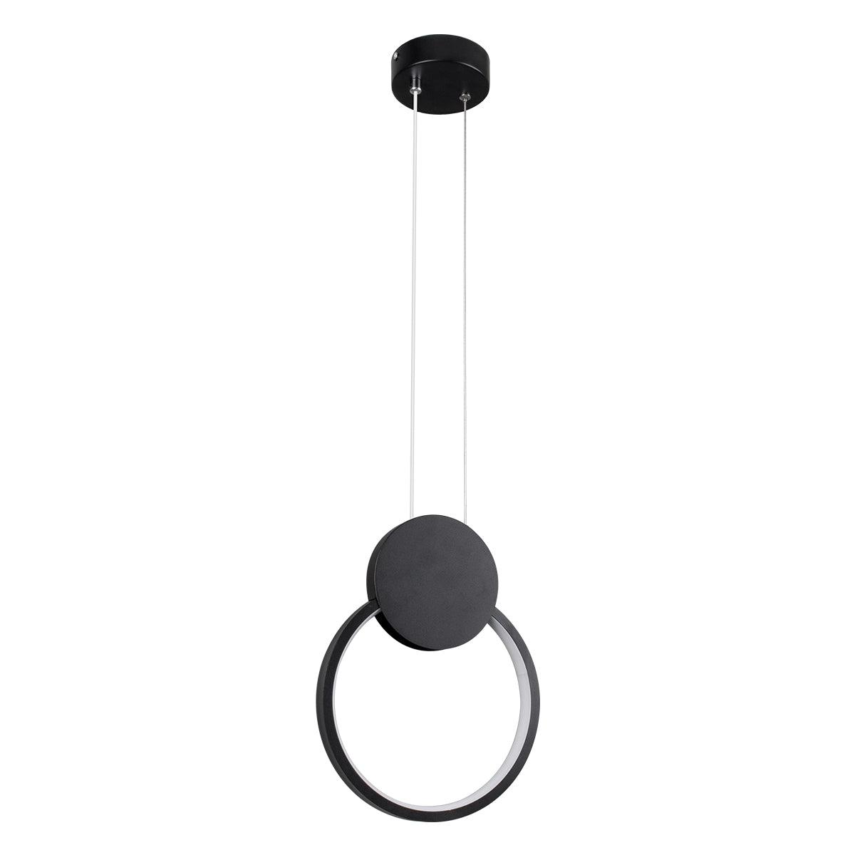 CYCLOS 61073 Κρεμαστό Φωτιστικό Οροφής Design LED CCT 9W 1080lm 300° AC 220-240V - Εναλλαγή Φωτισμού μέσω Διακόπτη On/Off All In One Ψυχρό 6000k+Φυσικό 4500k+Θερμό 2700k Μ21 x Π2.3 x Υ26.5cm - Μαύρο