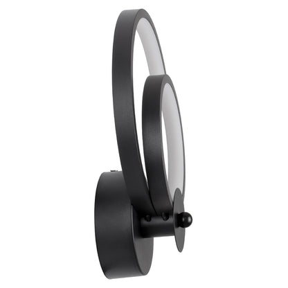 FREDDIE 61076 Φωτιστικό Τοίχου - Απλίκα Design LED CCT 15W 1800lm 300° AC 220-240V - Εναλλαγή Φωτισμού μέσω Διακόπτη On/Off All In One Ψυχρό 6000k+Φυσικό 4500k+Θερμό 2700k Μ20 x Π7.5 x Υ25cm - Μαύρο