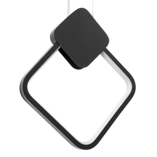 MARY 61082 Κρεμαστό Φωτιστικό Οροφής Design LED CCT 12W 1440lm 300° AC 220-240V - Εναλλαγή Φωτισμού μέσω Διακόπτη On/Off All In One Ψυχρό 6000k+Φυσικό 4500k+Θερμό 2700k Μ20 x Π2.3 x Υ28.5cm - Μαύρο