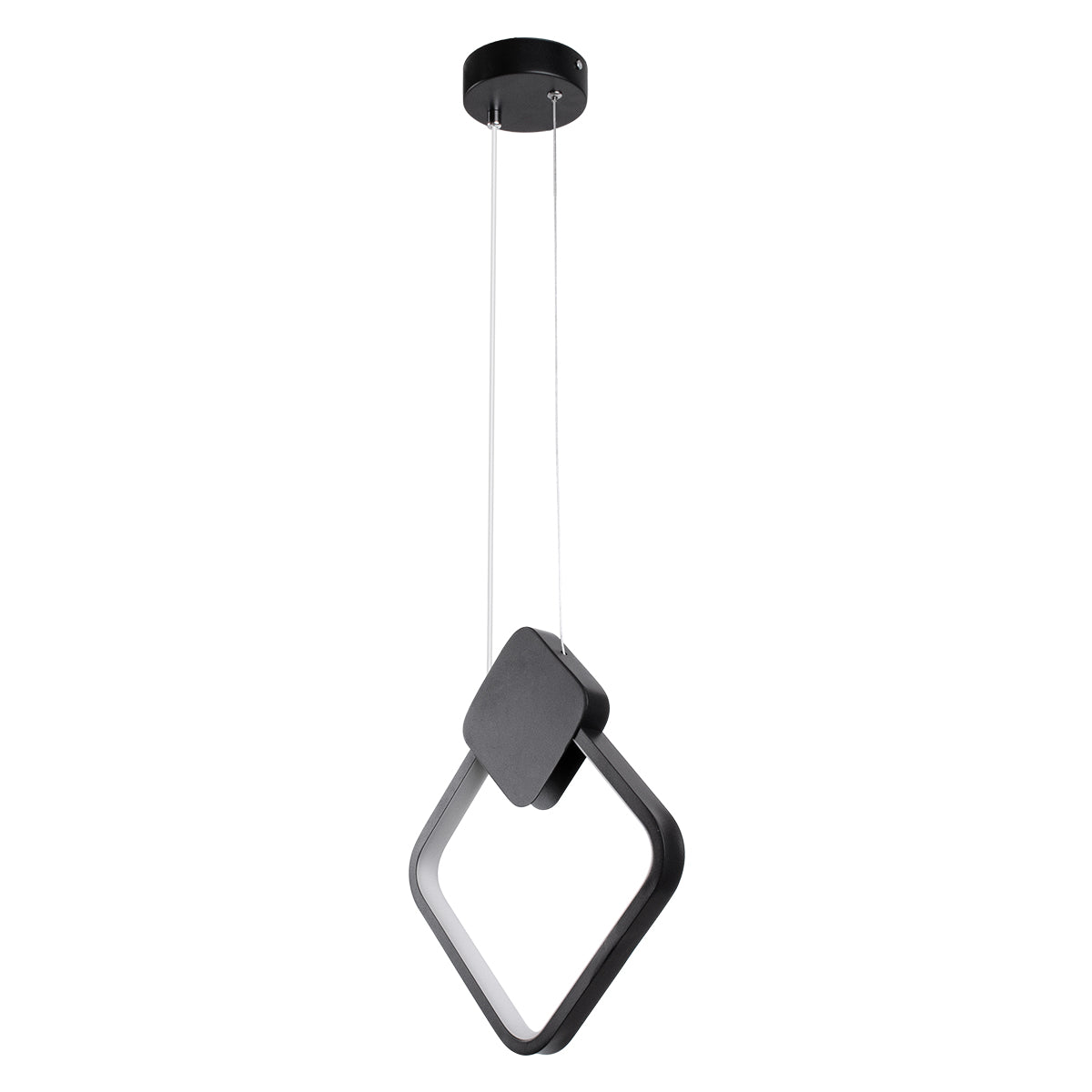 MARY 61082 Κρεμαστό Φωτιστικό Οροφής Design LED CCT 12W 1440lm 300° AC 220-240V - Εναλλαγή Φωτισμού μέσω Διακόπτη On/Off All In One Ψυχρό 6000k+Φυσικό 4500k+Θερμό 2700k Μ20 x Π2.3 x Υ28.5cm - Μαύρο