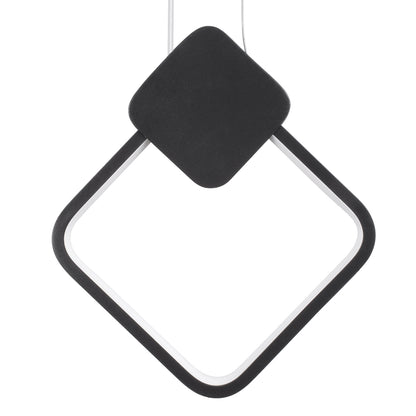 MARY 61082 Κρεμαστό Φωτιστικό Οροφής Design LED CCT 12W 1440lm 300° AC 220-240V - Εναλλαγή Φωτισμού μέσω Διακόπτη On/Off All In One Ψυχρό 6000k+Φυσικό 4500k+Θερμό 2700k Μ20 x Π2.3 x Υ28.5cm - Μαύρο