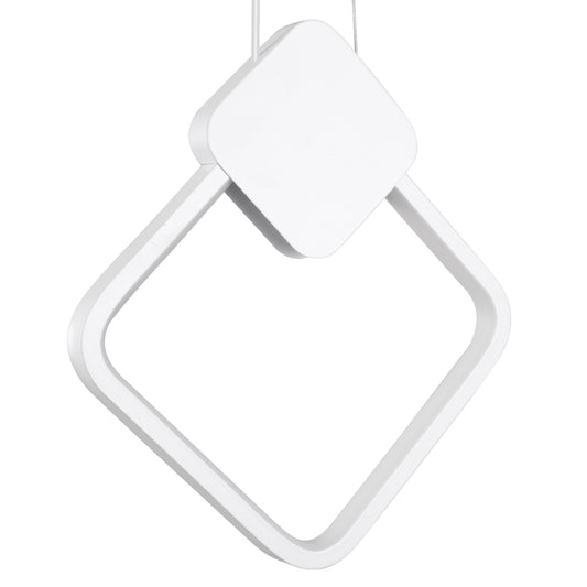 MARY 61083 Κρεμαστό Φωτιστικό Οροφής Design LED CCT 12W 1440lm 300° AC 220-240V - Εναλλαγή Φωτισμού μέσω Διακόπτη On/Off All In One Ψυχρό 6000k+Φυσικό 4500k+Θερμό 2700k Μ20 x Π2.3 x Υ28.5cm - Λευκό