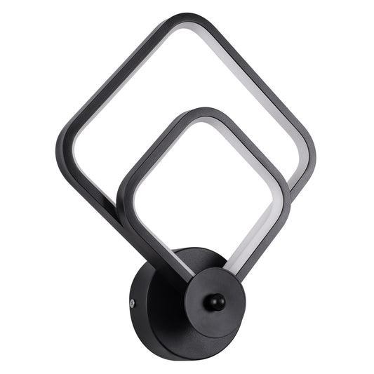 ANNA 61085 Φωτιστικό Τοίχου - Απλίκα Design LED CCT 15W 1800lm 300° AC 220-240V - Εναλλαγή Φωτισμού μέσω Διακόπτη On/Off All In One Ψυχρό 6000k+Φυσικό 4500k+Θερμό 2700k Μ25 x Π8 x Υ30cm - Μαύρο