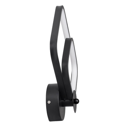 ANNA 61085 Φωτιστικό Τοίχου - Απλίκα Design LED CCT 15W 1800lm 300° AC 220-240V - Εναλλαγή Φωτισμού μέσω Διακόπτη On/Off All In One Ψυχρό 6000k+Φυσικό 4500k+Θερμό 2700k Μ25 x Π8 x Υ30cm - Μαύρο