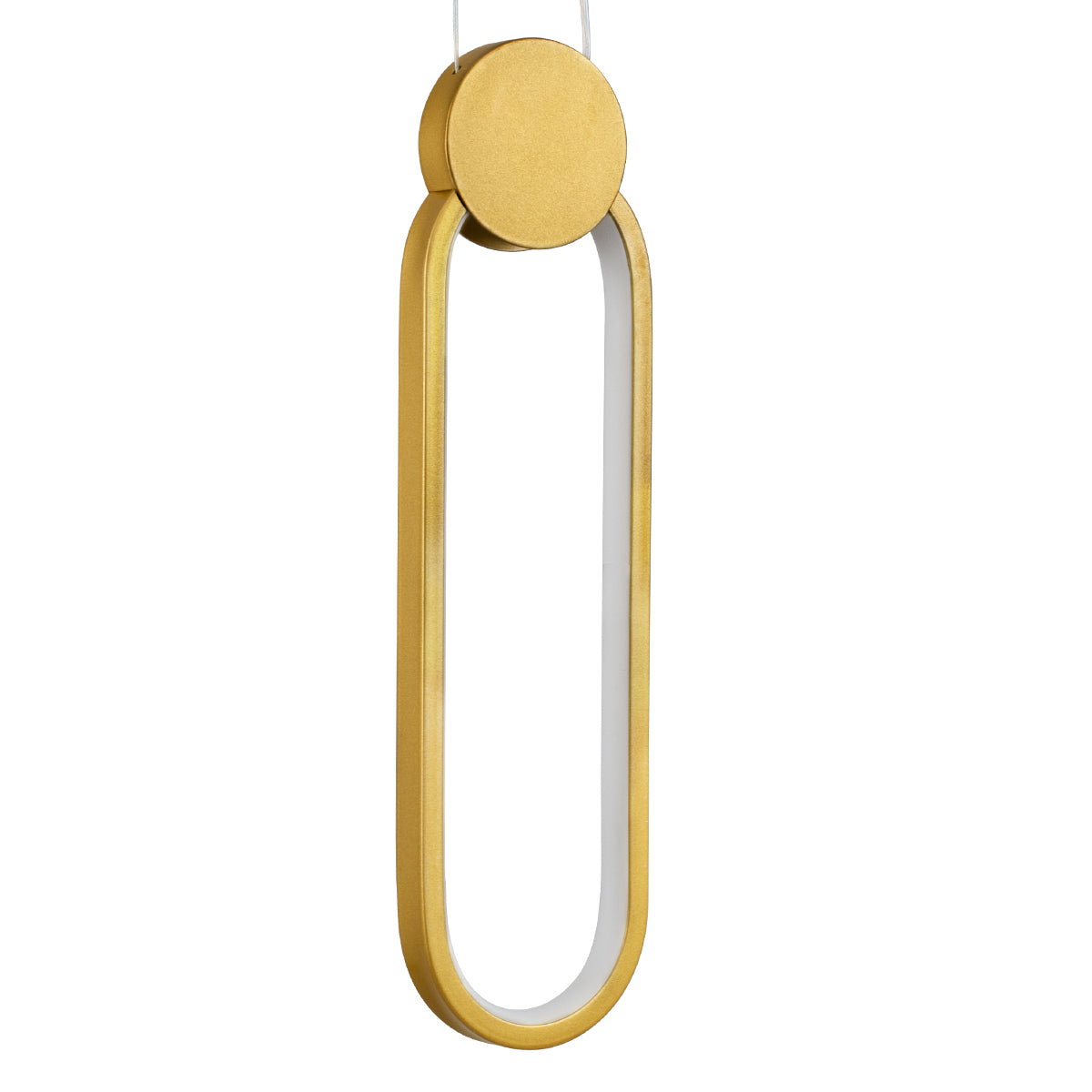 ILDI 61090 Κρεμαστό Φωτιστικό Οροφής Design LED CCT 12W 1440lm 300° AC 220-240V - Εναλλαγή Φωτισμού μέσω Διακόπτη On/Off All In One Ψυχρό 6000k+Φυσικό 4500k+Θερμό 2700k Μ10 x Π2.3 x Υ38cm - Χρυσό Βούρτσας