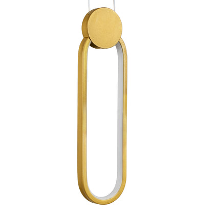 ILDI 61090 Κρεμαστό Φωτιστικό Οροφής Design LED CCT 12W 1440lm 300° AC 220-240V - Εναλλαγή Φωτισμού μέσω Διακόπτη On/Off All In One Ψυχρό 6000k+Φυσικό 4500k+Θερμό 2700k Μ10 x Π2.3 x Υ38cm - Χρυσό Βούρτσας