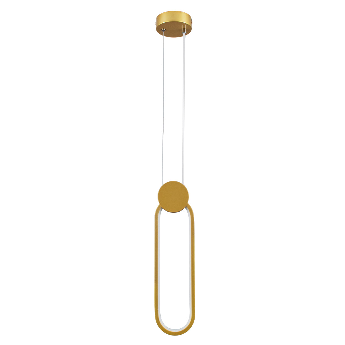 ILDI 61090 Κρεμαστό Φωτιστικό Οροφής Design LED CCT 12W 1440lm 300° AC 220-240V - Εναλλαγή Φωτισμού μέσω Διακόπτη On/Off All In One Ψυχρό 6000k+Φυσικό 4500k+Θερμό 2700k Μ10 x Π2.3 x Υ38cm - Χρυσό Βούρτσας