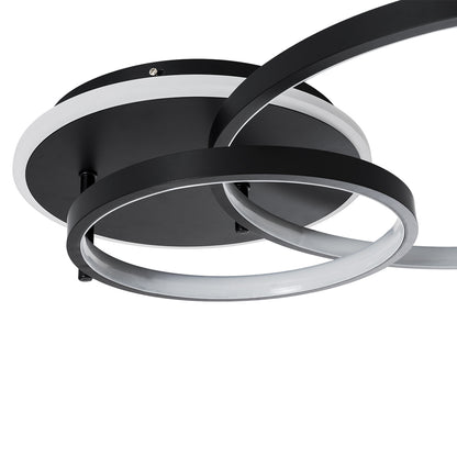 NEMESIS 61105 Φωτιστικό Οροφής Δαχτυλίδι-Κύκλος LED CCT 67W 7573lm 360° AC 220-240V - Εναλλαγή Φωτισμού μέσω Τηλεχειριστηρίου All In One Ψυχρό 6000k+Φυσικό 4500k+Θερμό 2700k Dimmable Φ25+45cm+BackLight - Μαύρο