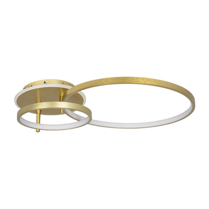 NEMESIS 61107 Μοντέρνο Φωτιστικό Οροφής LED 67W 7573lm 360° AC 220-240V IP20 Ρυθμιζόμενο Λευκό CCT με Χειριστήριο από 2700K έως 6000K Dimmable - Lumileds SMD Chip - Χρυσό Βούρτσας - Μ84 x Π45 x Υ13