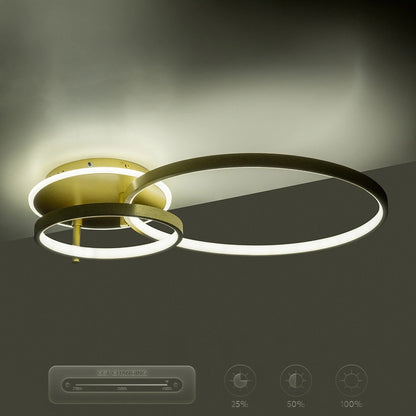 NEMESIS 61107 Μοντέρνο Φωτιστικό Οροφής LED 67W 7573lm 360° AC 220-240V IP20 Ρυθμιζόμενο Λευκό CCT με Χειριστήριο από 2700K έως 6000K Dimmable - Lumileds SMD Chip - Χρυσό Βούρτσας - Μ84 x Π45 x Υ13