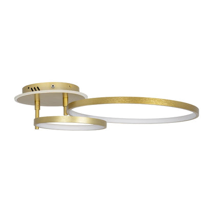 NEMESIS 61107 Μοντέρνο Φωτιστικό Οροφής LED 67W 7573lm 360° AC 220-240V IP20 Ρυθμιζόμενο Λευκό CCT με Χειριστήριο από 2700K έως 6000K Dimmable - Lumileds SMD Chip - Χρυσό Βούρτσας - Μ84 x Π45 x Υ13
