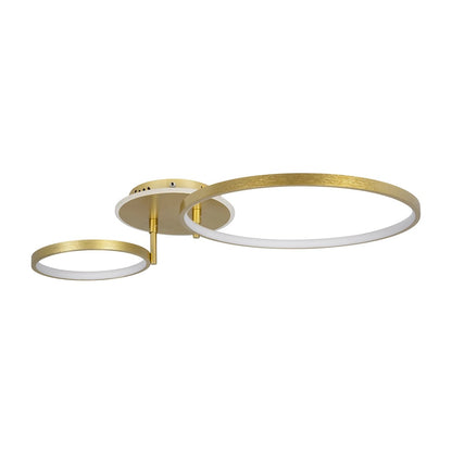 NEMESIS 61107 Μοντέρνο Φωτιστικό Οροφής LED 67W 7573lm 360° AC 220-240V IP20 Ρυθμιζόμενο Λευκό CCT με Χειριστήριο από 2700K έως 6000K Dimmable - Lumileds SMD Chip - Χρυσό Βούρτσας - Μ84 x Π45 x Υ13