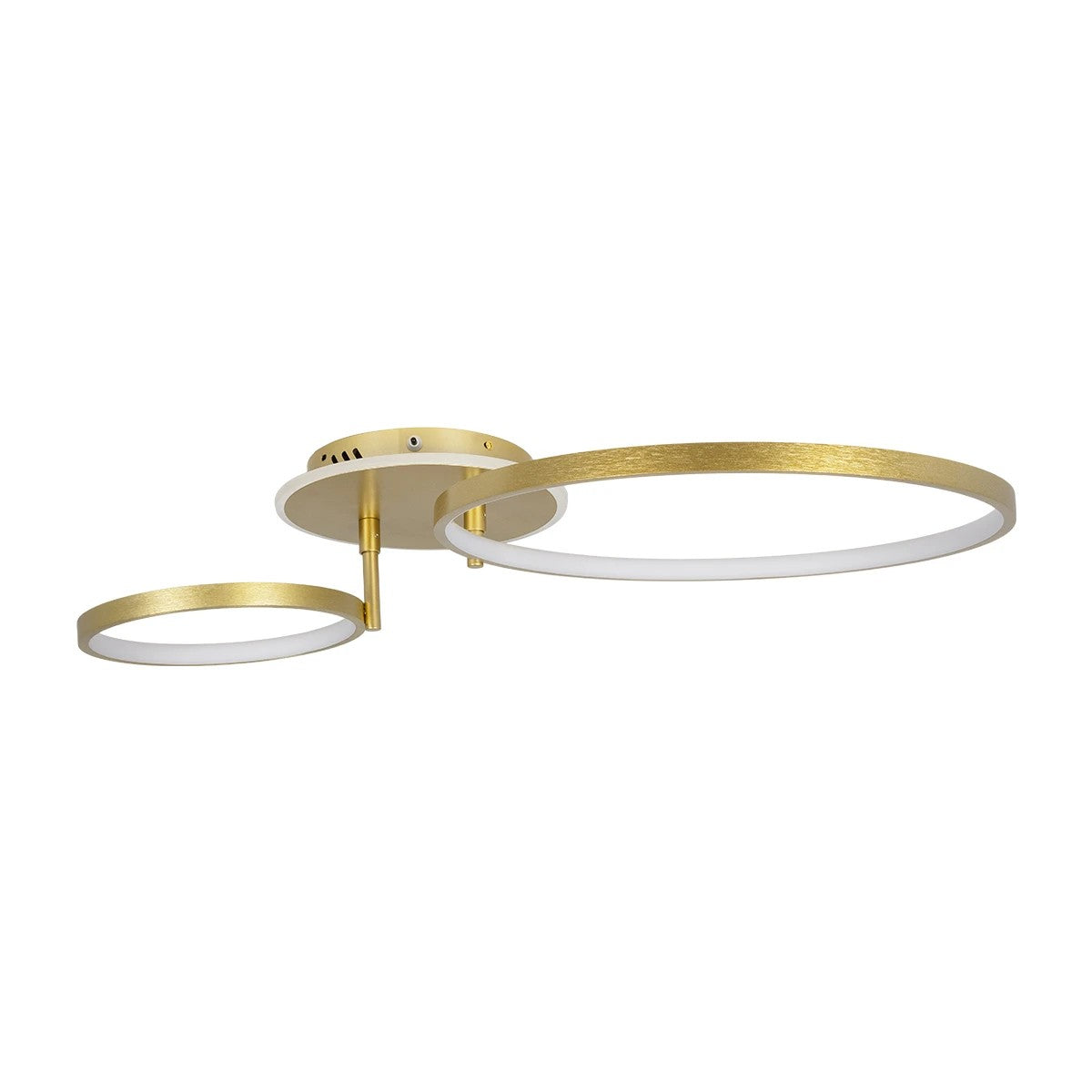 NEMESIS 61107 Μοντέρνο Φωτιστικό Οροφής LED 67W 7573lm 360° AC 220-240V IP20 Ρυθμιζόμενο Λευκό CCT με Χειριστήριο από 2700K έως 6000K Dimmable - Lumileds SMD Chip - Χρυσό Βούρτσας - Μ84 x Π45 x Υ13