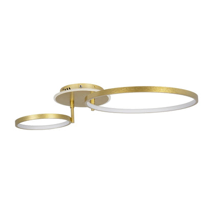 NEMESIS 61107 Μοντέρνο Φωτιστικό Οροφής LED 67W 7573lm 360° AC 220-240V IP20 Ρυθμιζόμενο Λευκό CCT με Χειριστήριο από 2700K έως 6000K Dimmable - Lumileds SMD Chip - Χρυσό Βούρτσας - Μ84 x Π45 x Υ13