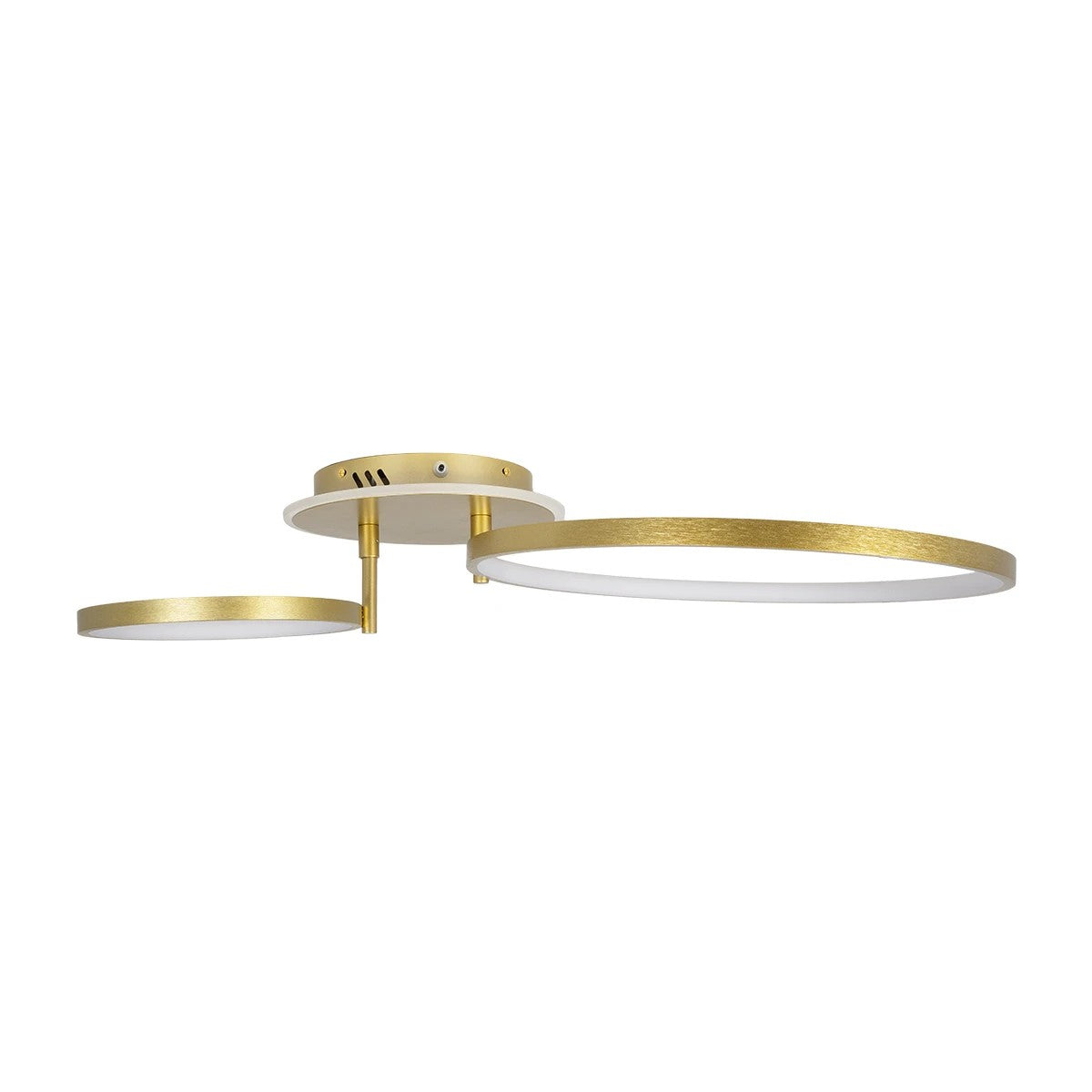NEMESIS 61107 Μοντέρνο Φωτιστικό Οροφής LED 67W 7573lm 360° AC 220-240V IP20 Ρυθμιζόμενο Λευκό CCT με Χειριστήριο από 2700K έως 6000K Dimmable - Lumileds SMD Chip - Χρυσό Βούρτσας - Μ84 x Π45 x Υ13