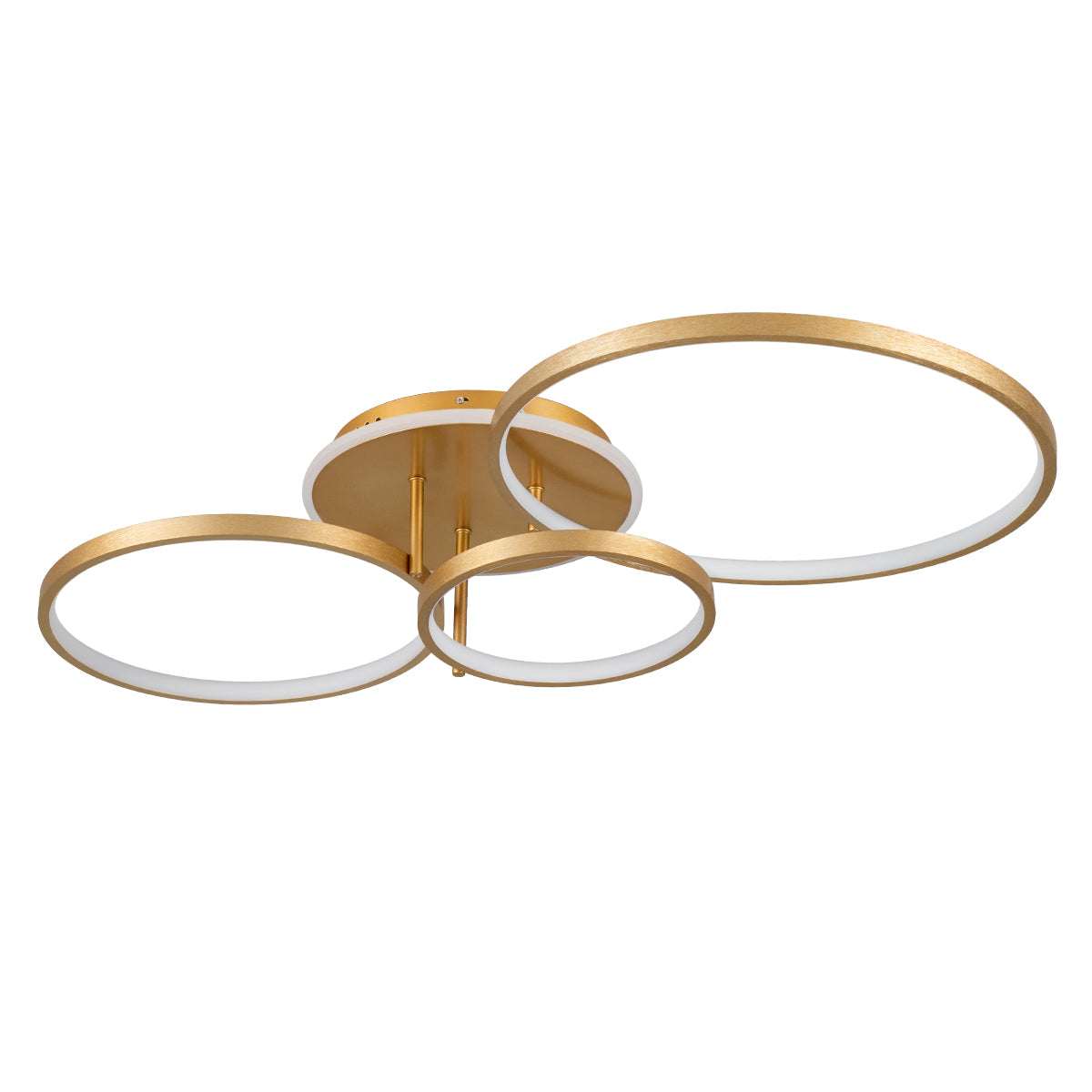 NEMESIS 61110 Μοντέρνο Φωτιστικό Οροφής LED 98W 11858lm 360° AC 220-240V IP20 Ρυθμιζόμενο Λευκό CCT με Χειριστήριο από 2700K έως 6000K Dimmable - Lumileds SMD Chip - Χρυσό Βούρτσας - Μ89 x Π60 x Υ19