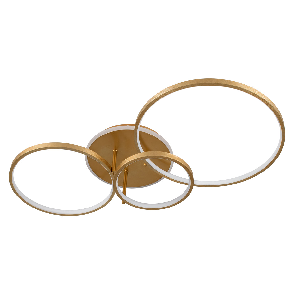 NEMESIS 61110 Μοντέρνο Φωτιστικό Οροφής LED 98W 11858lm 360° AC 220-240V IP20 Ρυθμιζόμενο Λευκό CCT με Χειριστήριο από 2700K έως 6000K Dimmable - Lumileds SMD Chip - Χρυσό Βούρτσας - Μ89 x Π60 x Υ19