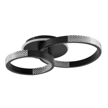 DIAMOND 61111 Φωτιστικό Οροφής Δαχτυλίδι-Κύκλος LED CCT 67W 8078lm 360° AC 220-240V - Εναλλαγή Φωτισμού μέσω Τηλεχειριστηρίου All In One Ψυχρό 6000k+Φυσικό 4500k+Θερμό 2700k Dimmable Φ30+40cm+BackLight - Μαύρο