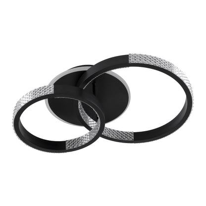 DIAMOND 61111 Φωτιστικό Οροφής Δαχτυλίδι-Κύκλος LED CCT 67W 8078lm 360° AC 220-240V - Εναλλαγή Φωτισμού μέσω Τηλεχειριστηρίου All In One Ψυχρό 6000k+Φυσικό 4500k+Θερμό 2700k Dimmable Φ30+40cm+BackLight - Μαύρο