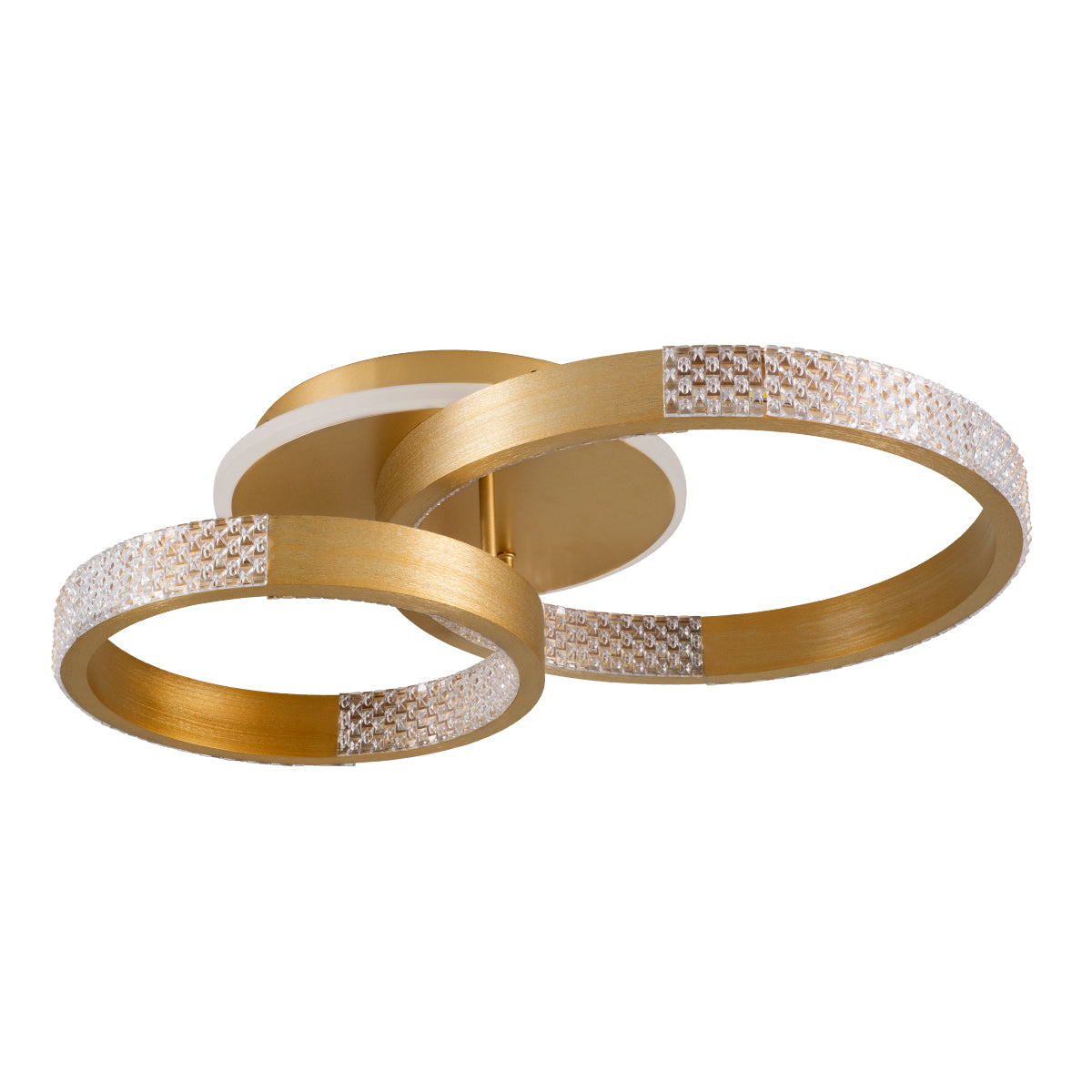 DIAMOND 61113 Φωτιστικό Οροφής Δαχτυλίδι-Κύκλος LED CCT 67W 8078lm 360° AC 220-240V - Εναλλαγή Φωτισμού μέσω Τηλεχειριστηρίου All In One Ψυχρό 6000k+Φυσικό 4500k+Θερμό 2700k Dimmable Φ30+40cm+BackLight - Χρυσό Βούρτσας