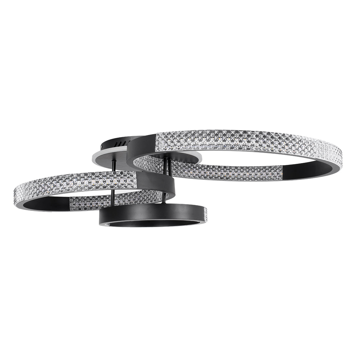 DIAMOND 61114 Φωτιστικό Οροφής Δαχτυλίδι-Κύκλος LED CCT 100W 12123lm 360° AC 220-240V - Εναλλαγή Φωτισμού μέσω Τηλεχειριστηρίου All In One Ψυχρό 6000k+Φυσικό 4500k+Θερμό 2700k Dimmable Φ30+40+50cm+BackLight - Μαύρο