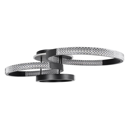 DIAMOND 61114 Φωτιστικό Οροφής Δαχτυλίδι-Κύκλος LED CCT 100W 12123lm 360° AC 220-240V - Εναλλαγή Φωτισμού μέσω Τηλεχειριστηρίου All In One Ψυχρό 6000k+Φυσικό 4500k+Θερμό 2700k Dimmable Φ30+40+50cm+BackLight - Μαύρο