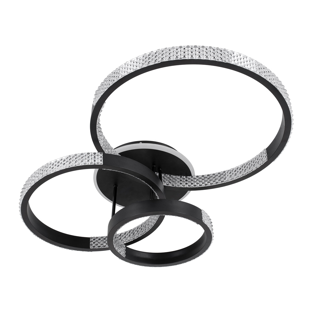 DIAMOND 61114 Φωτιστικό Οροφής Δαχτυλίδι-Κύκλος LED CCT 100W 12123lm 360° AC 220-240V - Εναλλαγή Φωτισμού μέσω Τηλεχειριστηρίου All In One Ψυχρό 6000k+Φυσικό 4500k+Θερμό 2700k Dimmable Φ30+40+50cm+BackLight - Μαύρο