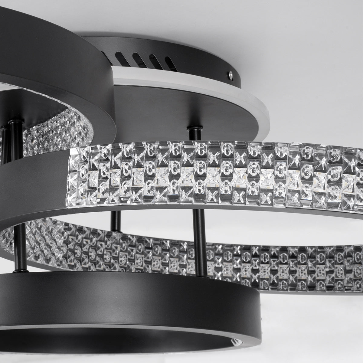 DIAMOND 61114 Φωτιστικό Οροφής Δαχτυλίδι-Κύκλος LED CCT 100W 12123lm 360° AC 220-240V - Εναλλαγή Φωτισμού μέσω Τηλεχειριστηρίου All In One Ψυχρό 6000k+Φυσικό 4500k+Θερμό 2700k Dimmable Φ30+40+50cm+BackLight - Μαύρο