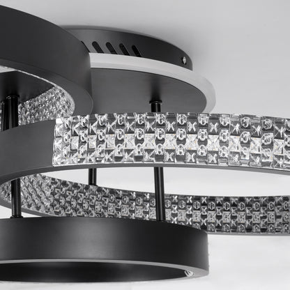 DIAMOND 61114 Φωτιστικό Οροφής Δαχτυλίδι-Κύκλος LED CCT 100W 12123lm 360° AC 220-240V - Εναλλαγή Φωτισμού μέσω Τηλεχειριστηρίου All In One Ψυχρό 6000k+Φυσικό 4500k+Θερμό 2700k Dimmable Φ30+40+50cm+BackLight - Μαύρο