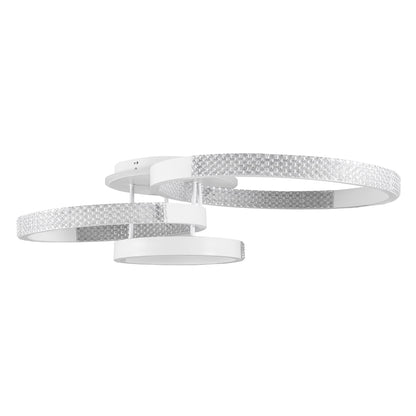 DIAMOND 61115 Φωτιστικό Οροφής Δαχτυλίδι-Κύκλος LED CCT 100W 12123lm 360° AC 220-240V - Εναλλαγή Φωτισμού μέσω Τηλεχειριστηρίου All In One Ψυχρό 6000k+Φυσικό 4500k+Θερμό 2700k Dimmable Φ30+40+50cm+BackLight - Λευκό